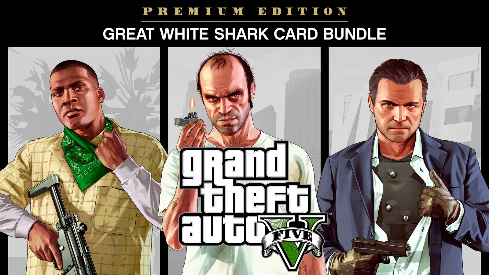 Grand Theft Auto V - Enhanced & Great White Shark Card Bundle