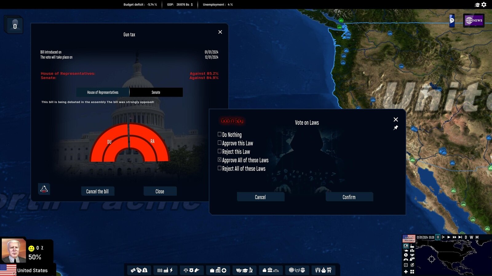 Add-on God' N Spy - Geo-Political Simulator 2026 Edition