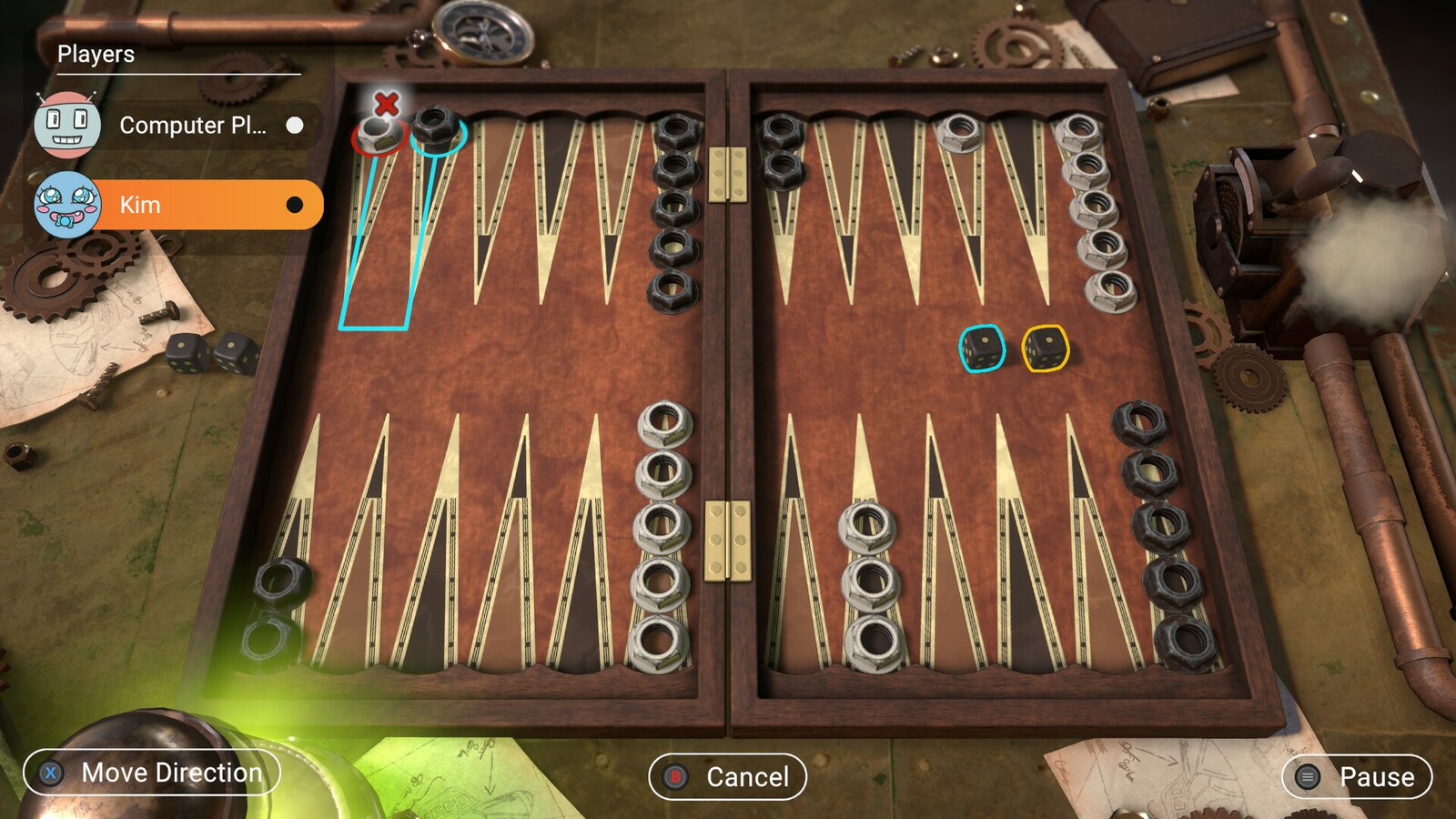 Backgammon + Checkers + Mills
