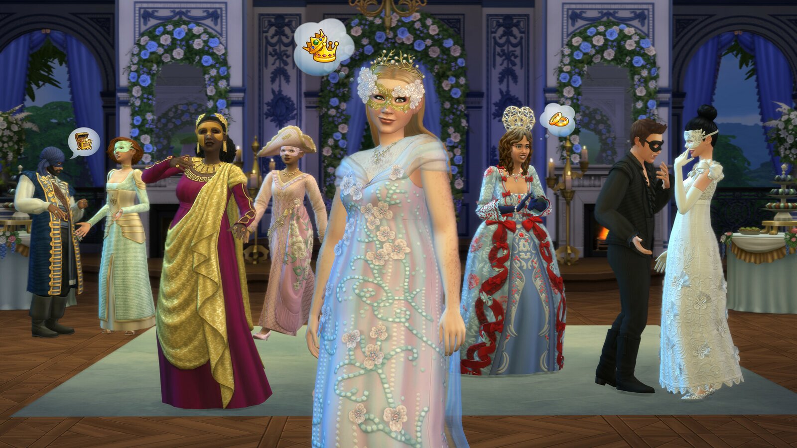 The Sims 4: Lady Bridgerton’s Masquerade Ball Fashion Kit